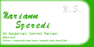 mariann szeredi business card